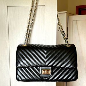 NWT Reddress Black Vegan Leather Shoulder Bag